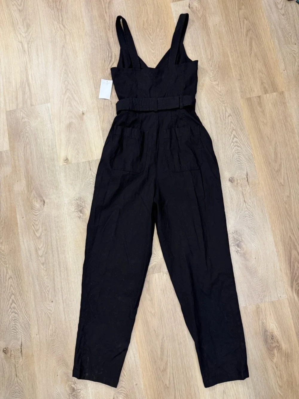 A.L.C. Black Belted Jumpsuit - Picture 2 of 7